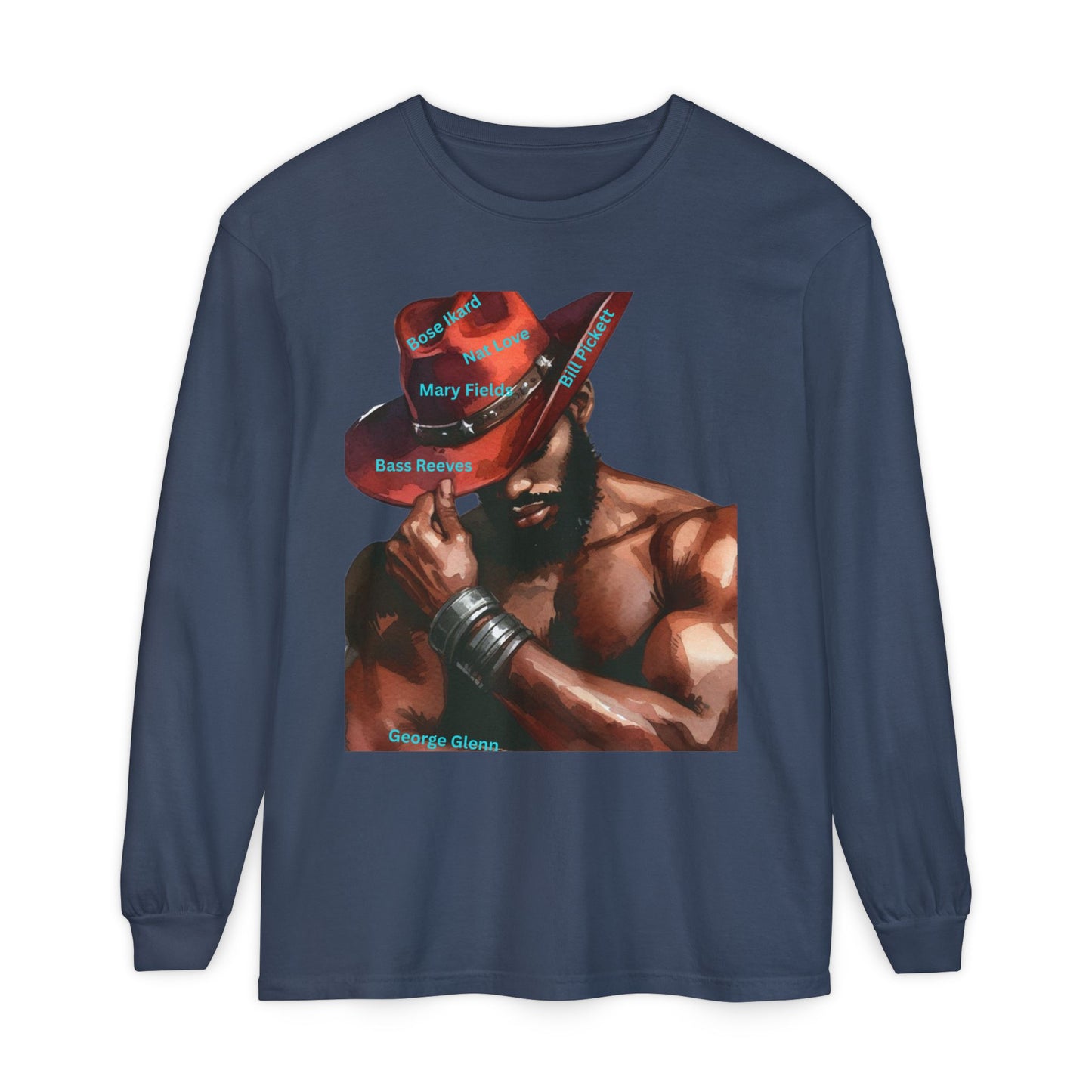 The Black Cowboys Stylish Long Sleeve Tee with Bold Graphic Art