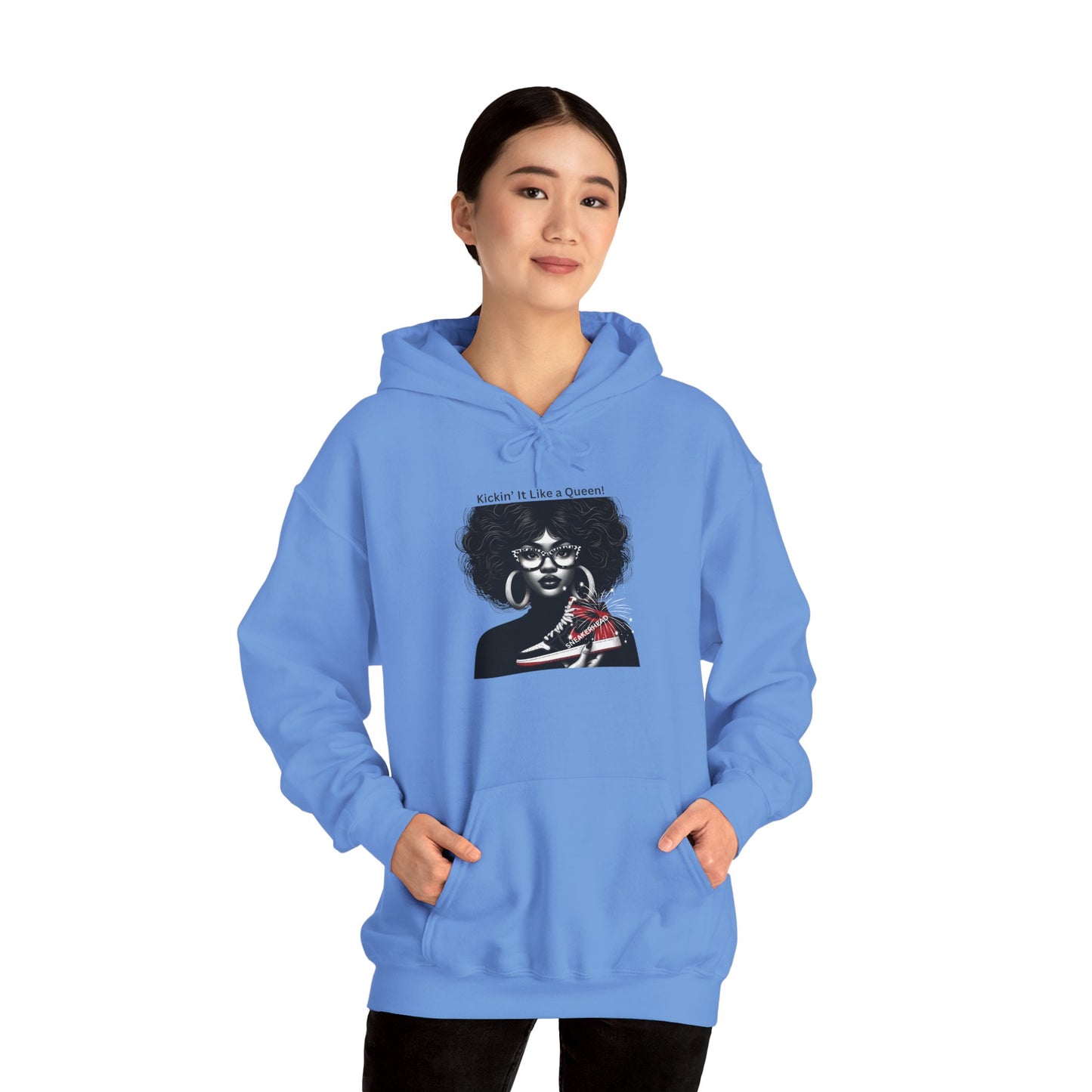 Sneakerhead Unisex Heavy Blend™ Hooded Sweatshirt: Kickin It Like a Queen