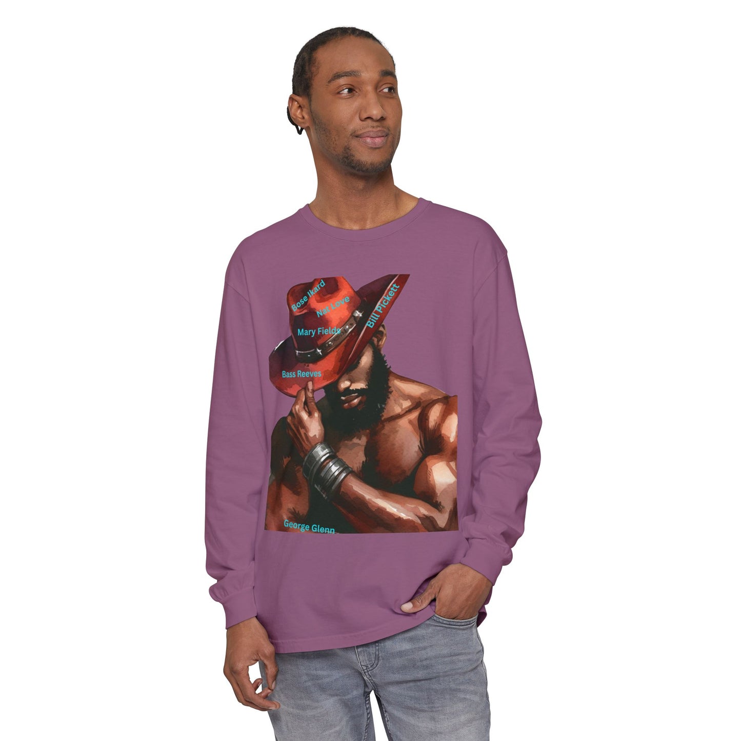 The Black Cowboys Stylish Long Sleeve Tee with Bold Graphic Art