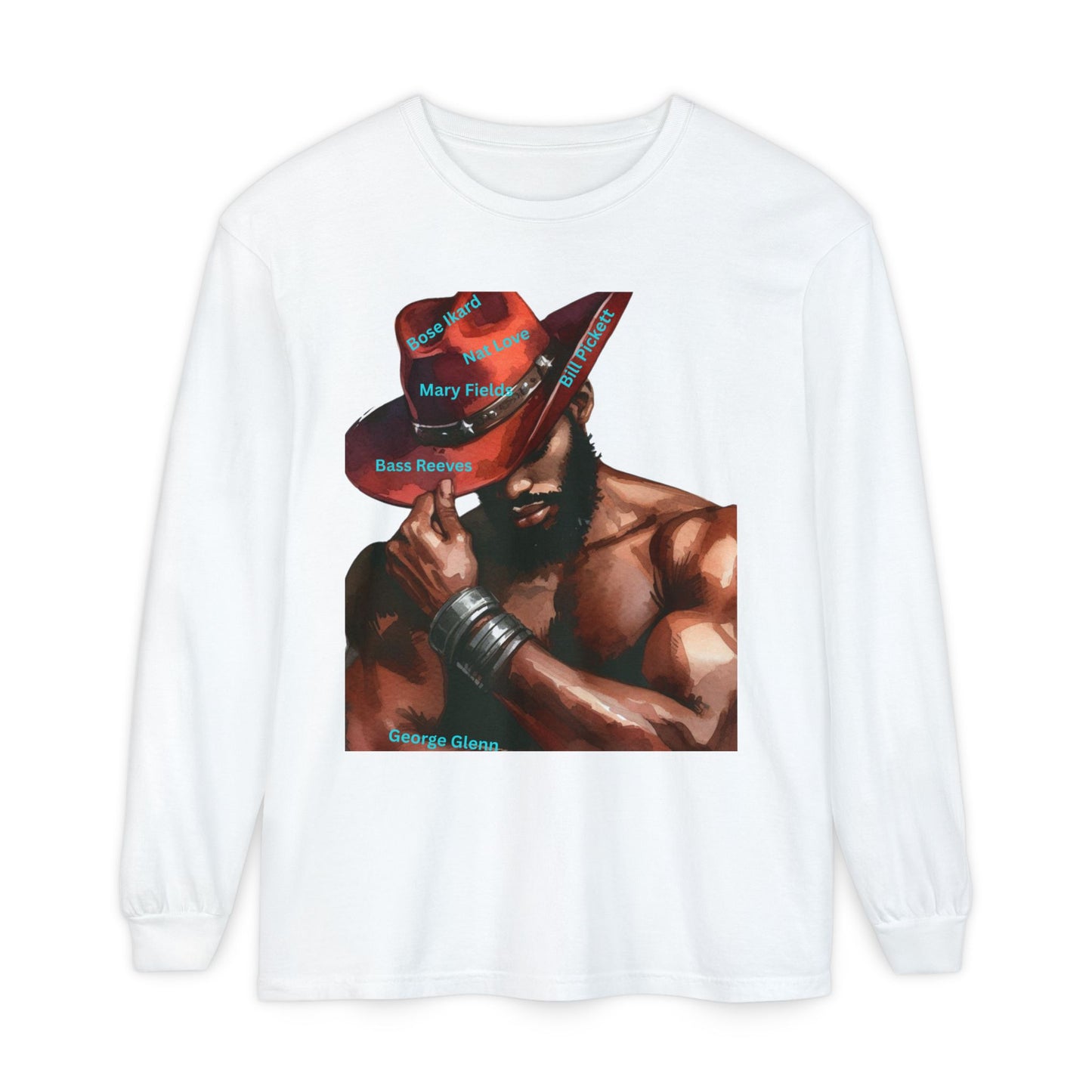 The Black Cowboys Stylish Long Sleeve Tee with Bold Graphic Art