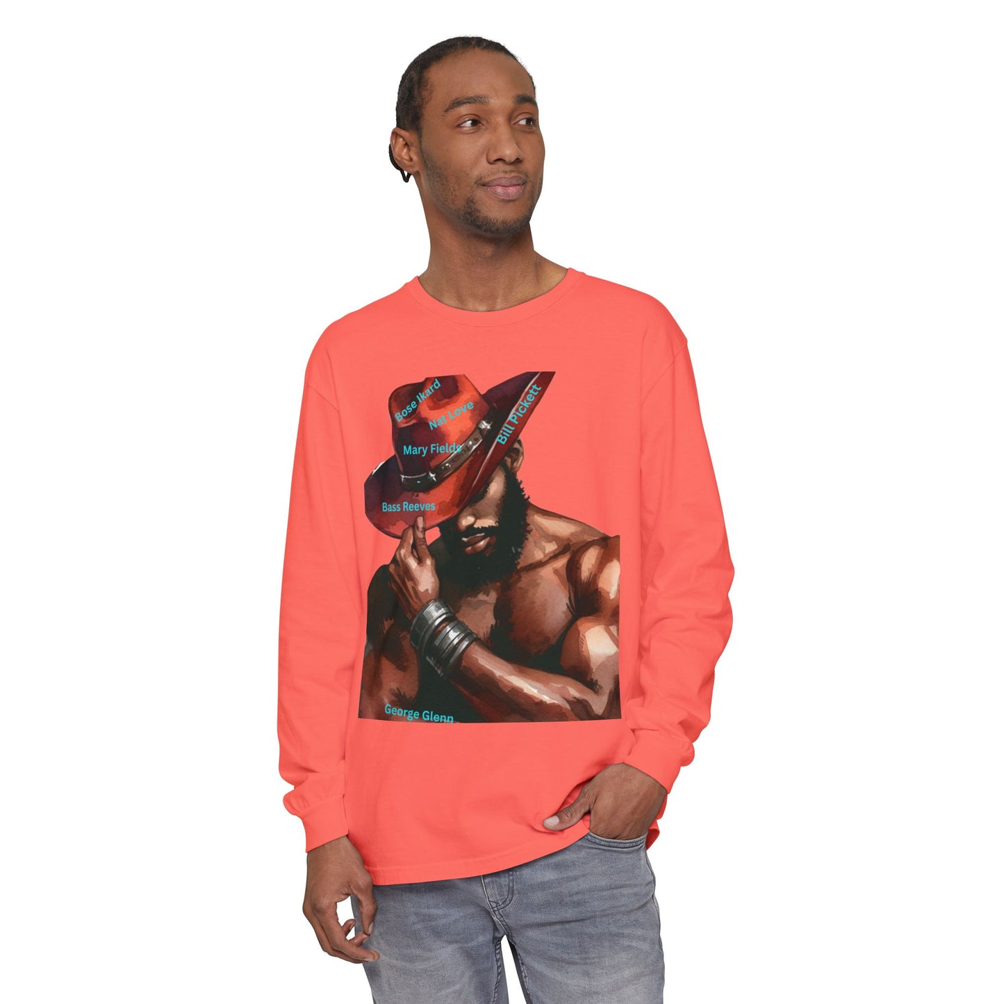 The Black Cowboys Stylish Long Sleeve Tee with Bold Graphic Art