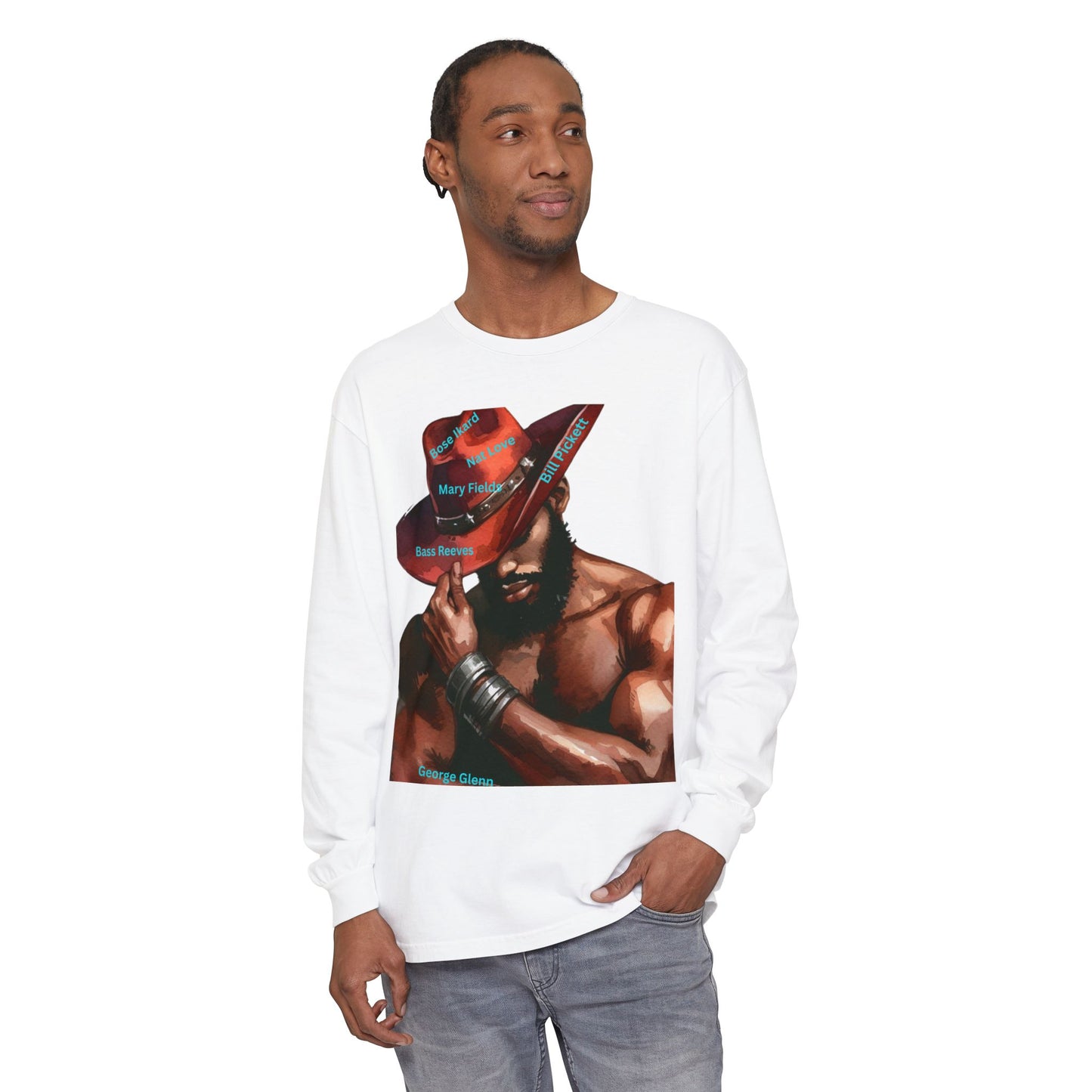 The Black Cowboys Stylish Long Sleeve Tee with Bold Graphic Art