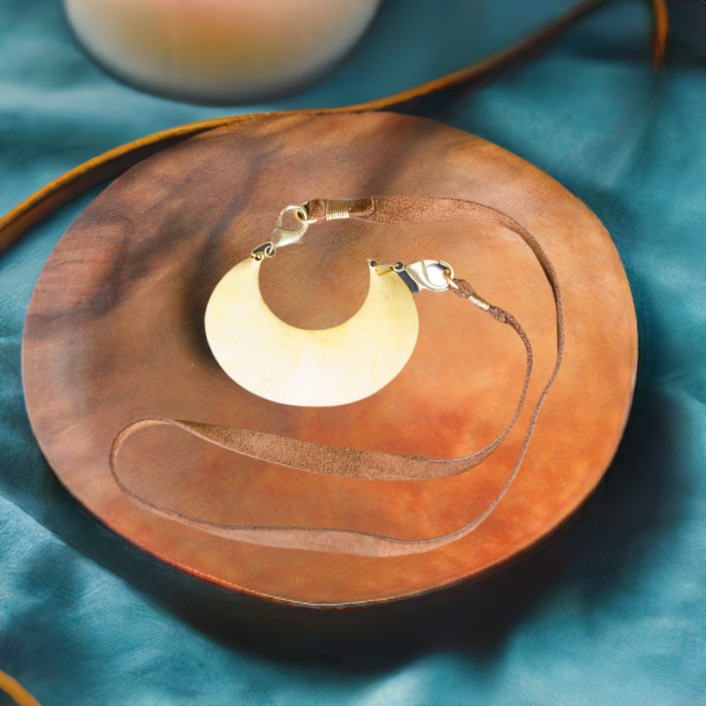 Brass Crescent Moon Necklace