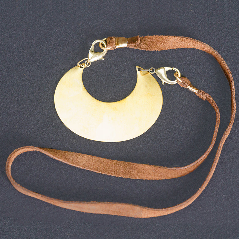 Brass Crescent Moon Necklace - LenaGrace Designs