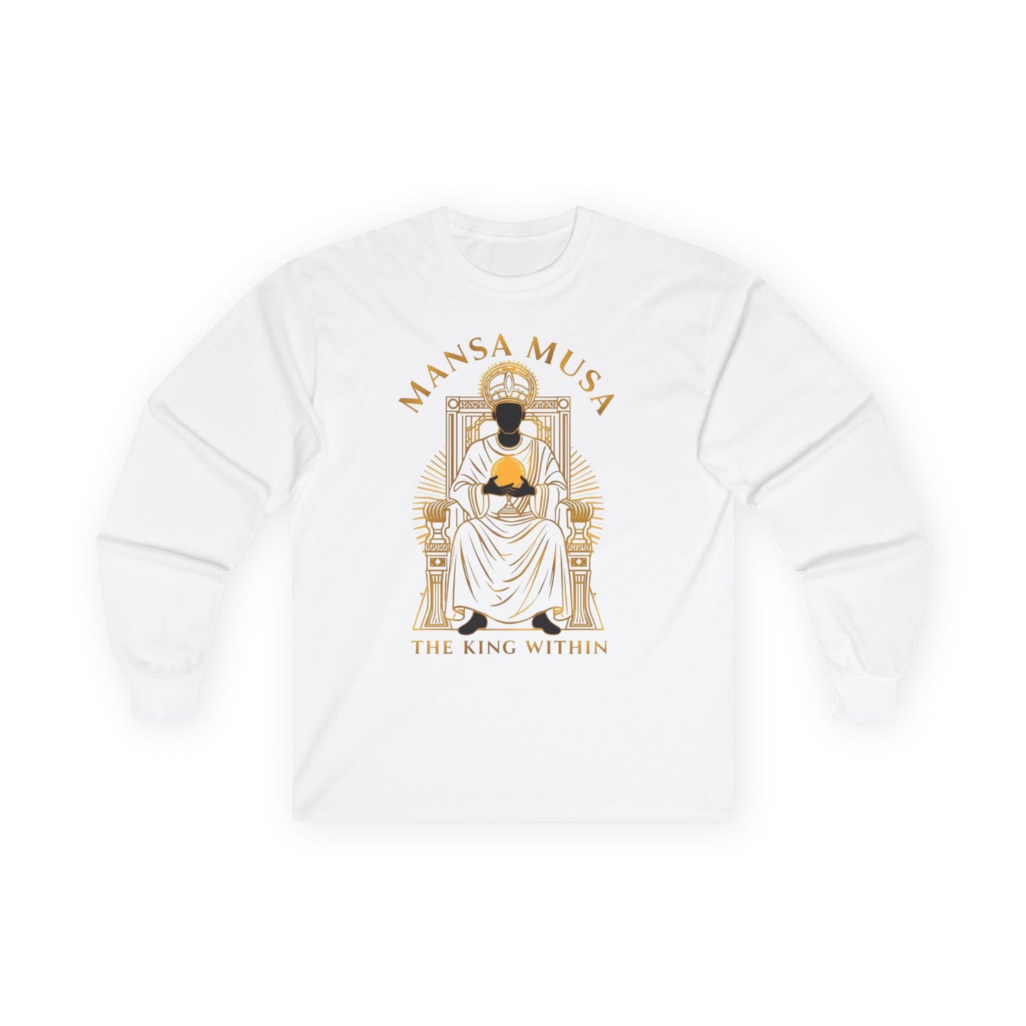 Mansa Musa “The King Within” T-Shirt – Luxury Gold Line Art | LenaGrace Designs