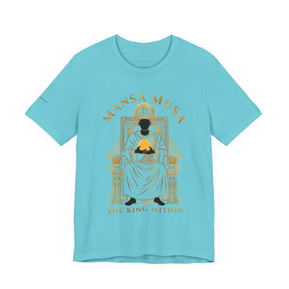 Mansa Musa “The King Within” T-Shirt – Luxury Gold Line Art | LenaGrace Designs