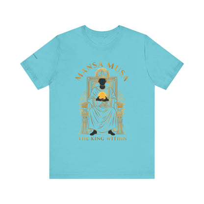 Mansa Musa “The King Within” T-Shirt – Luxury Gold Line Art | LenaGrace Designs