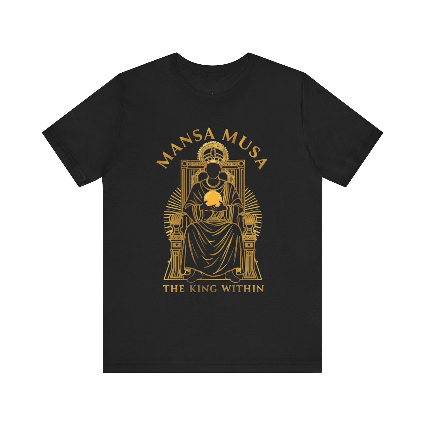 Mansa Musa “The King Within” T-Shirt – Luxury Gold Line Art | LenaGrace Designs