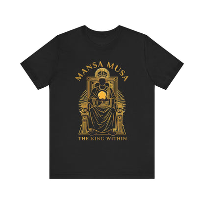 Mansa Musa “The King Within” T-Shirt – Luxury Gold Line Art | LenaGrace Designs