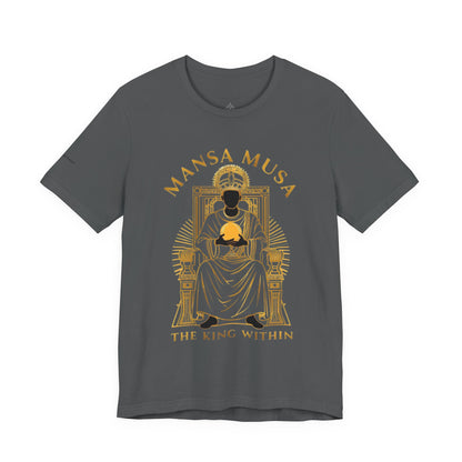 Mansa Musa “The King Within” T-Shirt – Luxury Gold Line Art | LenaGrace Designs