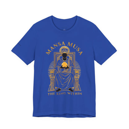 Mansa Musa “The King Within” T-Shirt – Luxury Gold Line Art | LenaGrace Designs