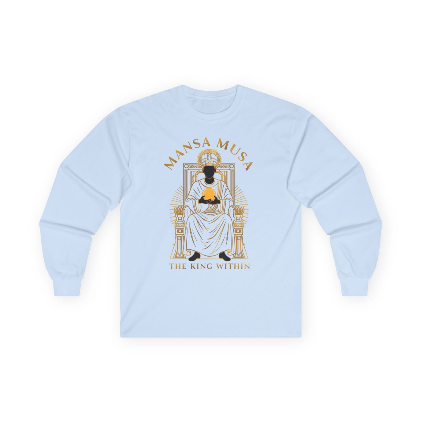 Mansa Musa “The King Within” T-Shirt – Luxury Gold Line Art | LenaGrace Designs