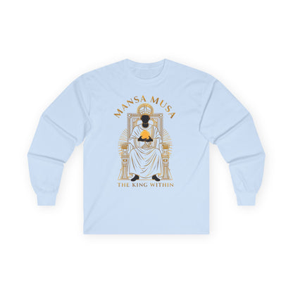 Mansa Musa “The King Within” T-Shirt – Luxury Gold Line Art | LenaGrace Designs