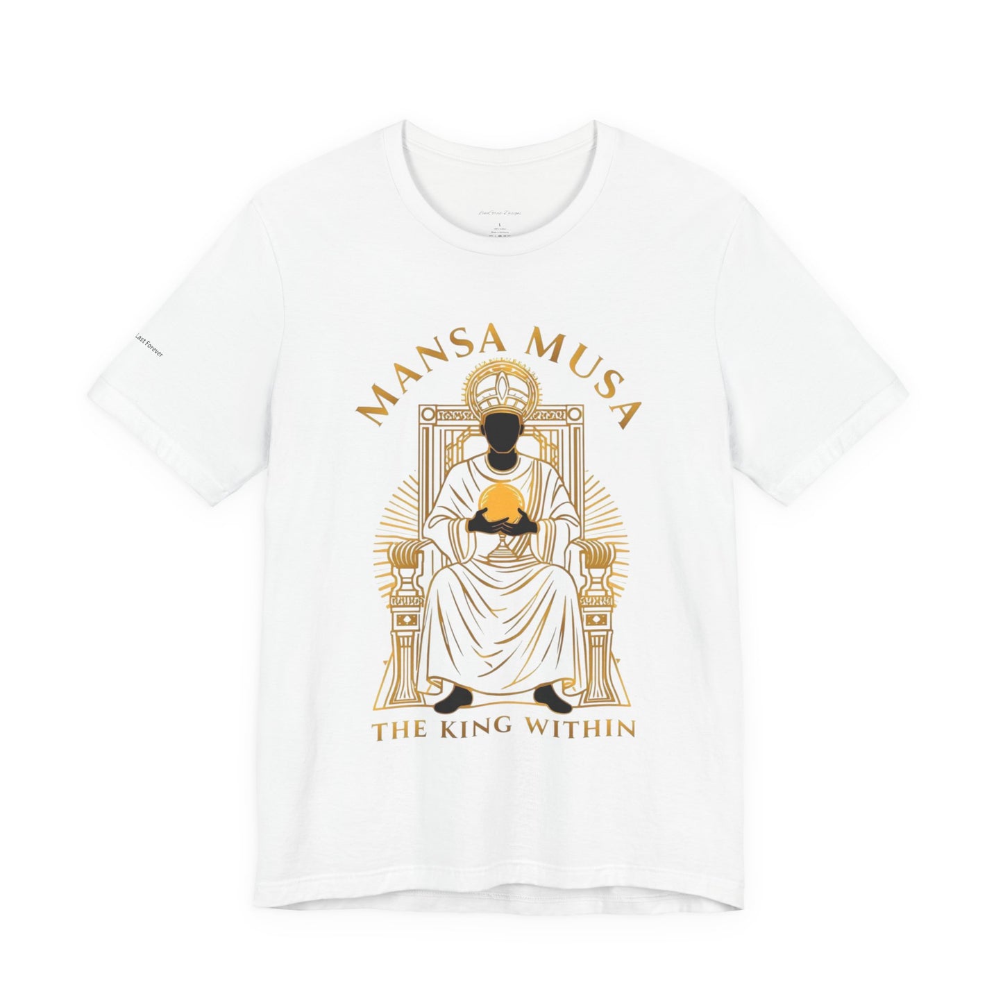 Mansa Musa “The King Within” T-Shirt – Luxury Gold Line Art | LenaGrace Designs