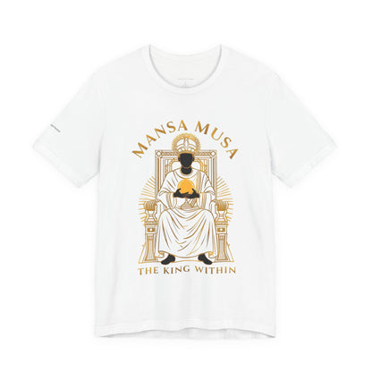 Mansa Musa “The King Within” T-Shirt – Luxury Gold Line Art | LenaGrace Designs