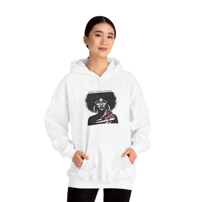 Sneakerhead Unisex Heavy Blend™ Hooded Sweatshirt: Kickin It Like a Queen