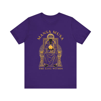 Mansa Musa “The King Within” T-Shirt – Luxury Gold Line Art | LenaGrace Designs
