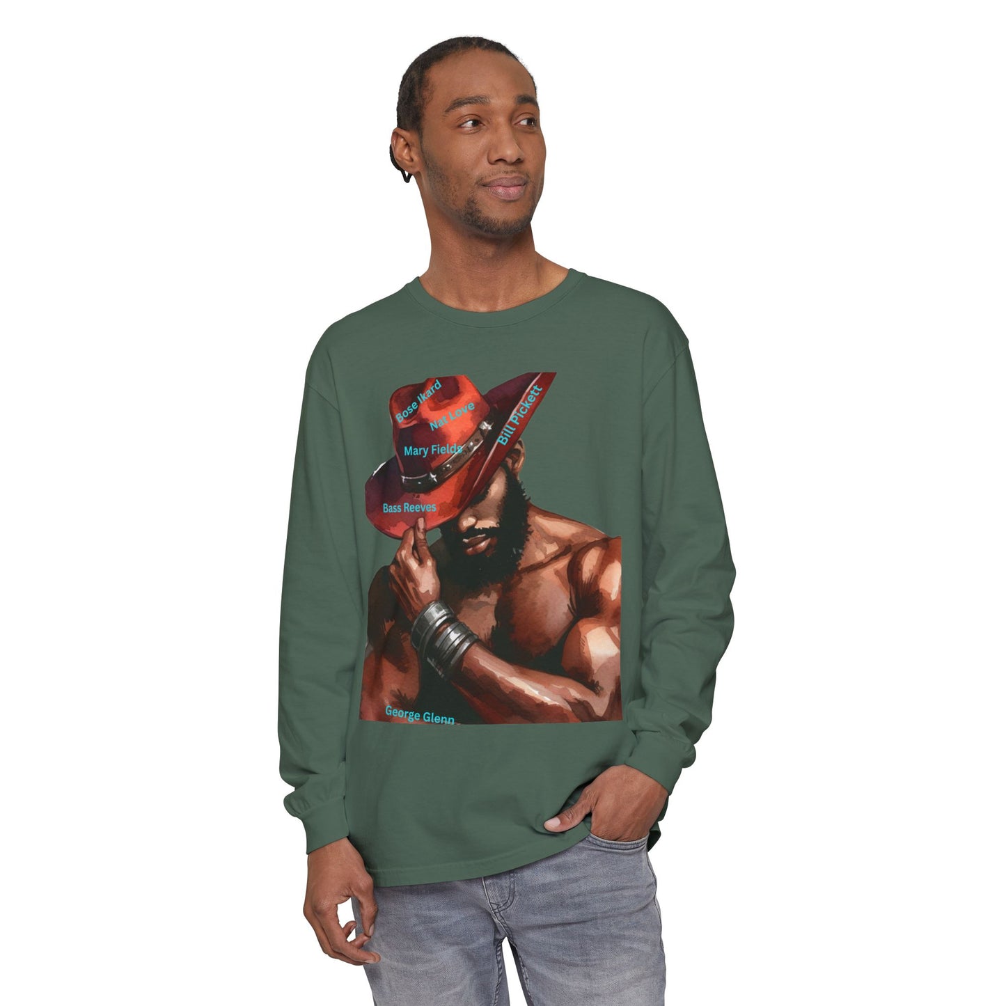 The Black Cowboys Stylish Long Sleeve Tee with Bold Graphic Art