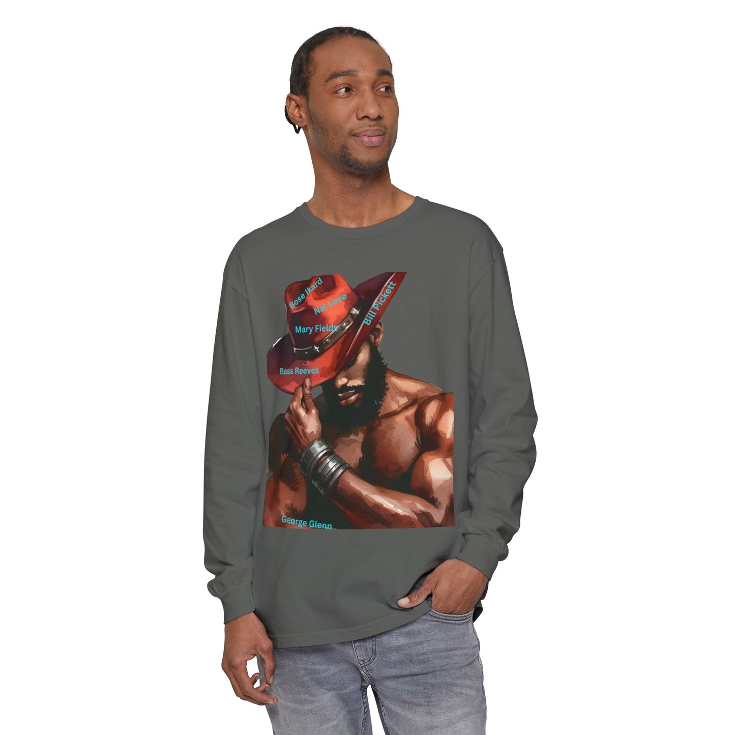 The Black Cowboys Stylish Long Sleeve Tee with Bold Graphic Art