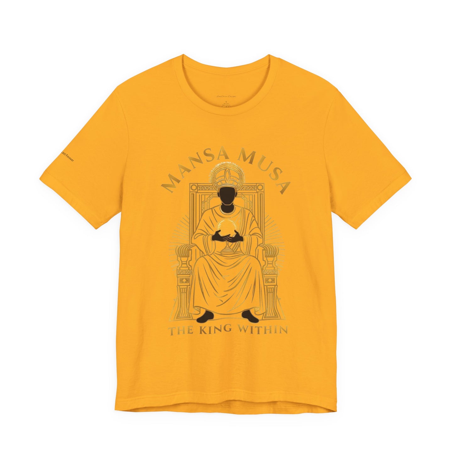 Mansa Musa “The King Within” T-Shirt – Luxury Gold Line Art | LenaGrace Designs