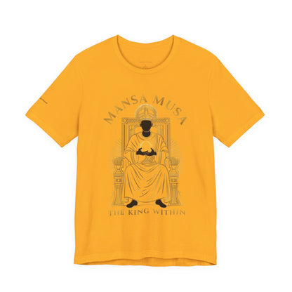 Mansa Musa “The King Within” T-Shirt – Luxury Gold Line Art | LenaGrace Designs