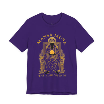 Mansa Musa “The King Within” T-Shirt – Luxury Gold Line Art | LenaGrace Designs