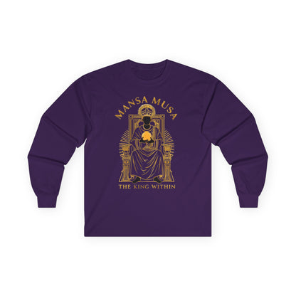 Mansa Musa “The King Within” T-Shirt – Luxury Gold Line Art | LenaGrace Designs