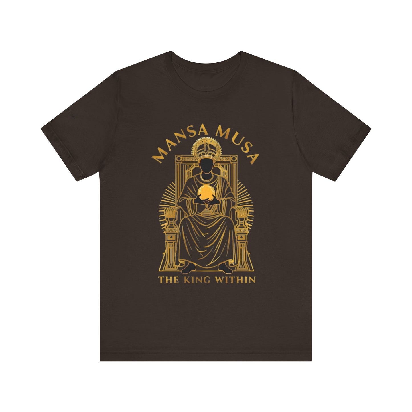 Mansa Musa “The King Within” T-Shirt – Luxury Gold Line Art | LenaGrace Designs