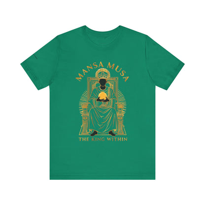 Mansa Musa “The King Within” T-Shirt – Luxury Gold Line Art | LenaGrace Designs