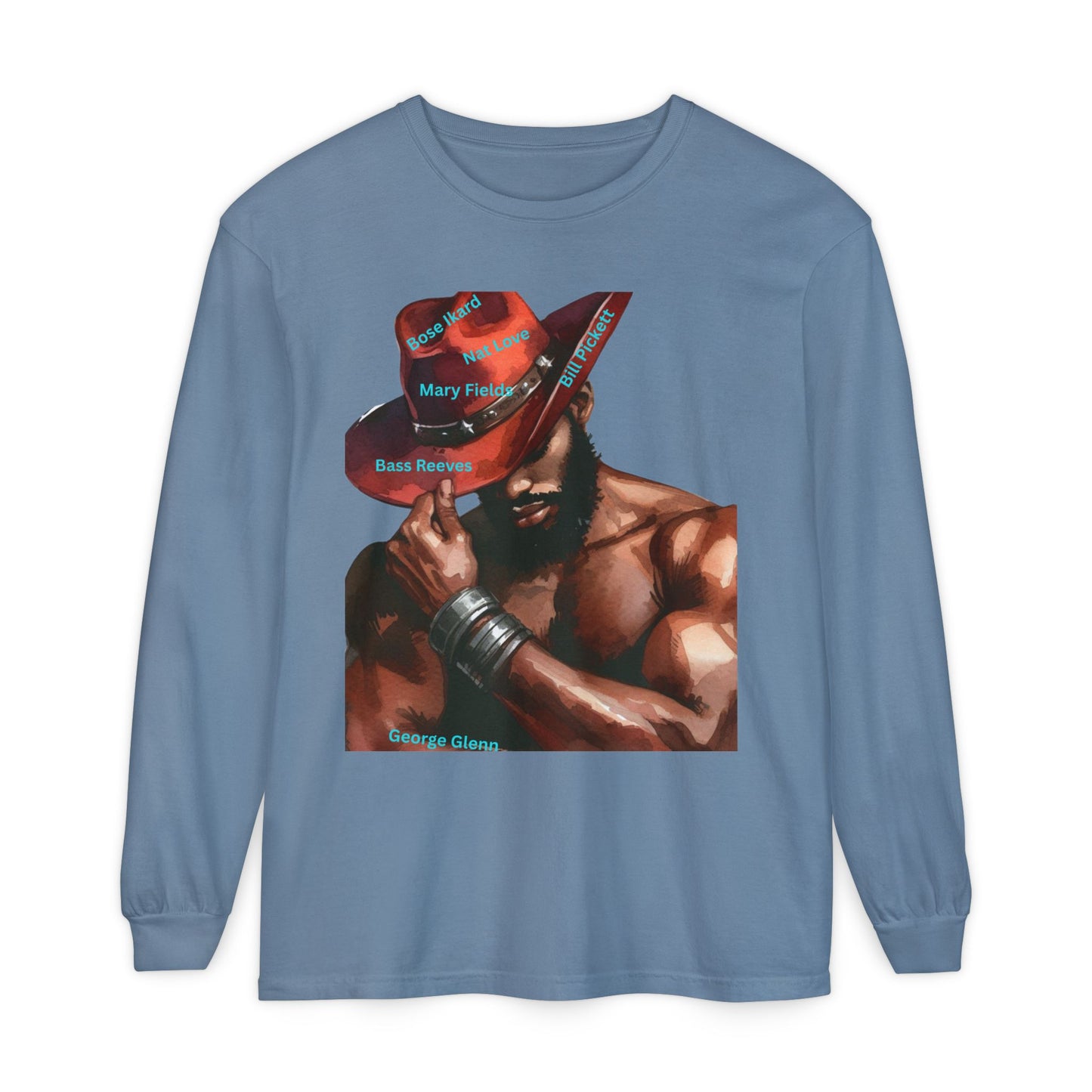 The Black Cowboys Stylish Long Sleeve Tee with Bold Graphic Art