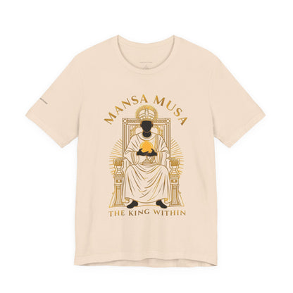 Mansa Musa “The King Within” T-Shirt – Luxury Gold Line Art | LenaGrace Designs