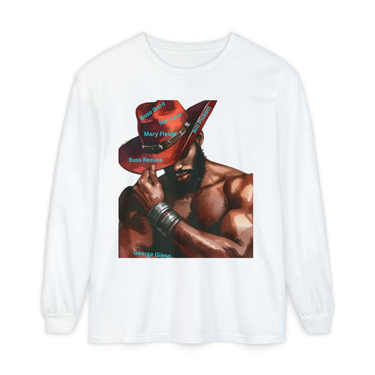 The Black Cowboys Stylish Long Sleeve Tee with Bold Graphic Art