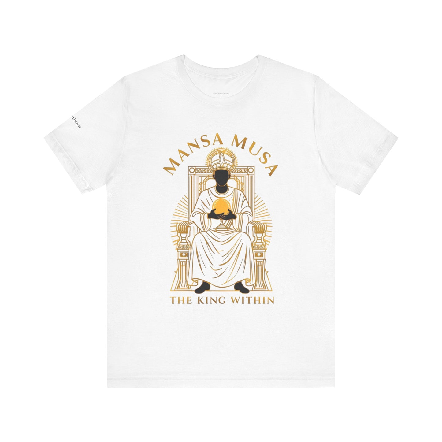 Mansa Musa “The King Within” T-Shirt – Luxury Gold Line Art | LenaGrace Designs