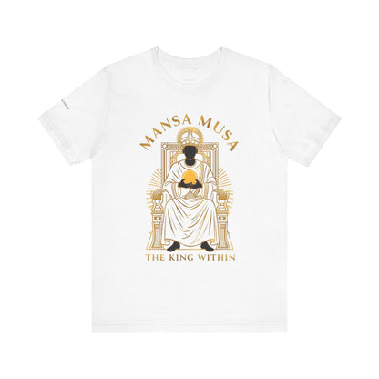 Mansa Musa “The King Within” T-Shirt – Luxury Gold Line Art | LenaGrace Designs