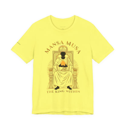 Mansa Musa “The King Within” T-Shirt – Luxury Gold Line Art | LenaGrace Designs