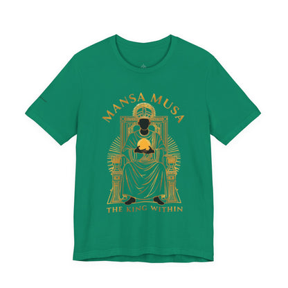 Mansa Musa “The King Within” T-Shirt – Luxury Gold Line Art | LenaGrace Designs