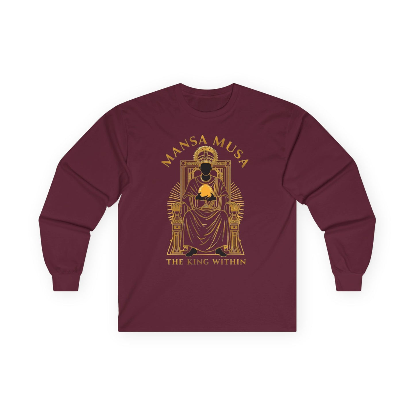 Mansa Musa “The King Within” T-Shirt – Luxury Gold Line Art | LenaGrace Designs