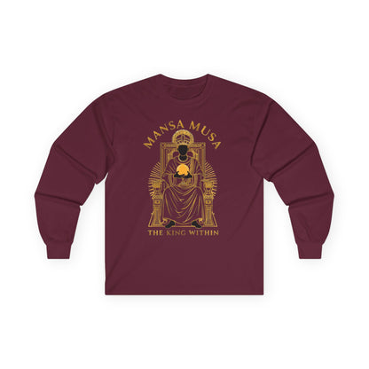 Mansa Musa “The King Within” T-Shirt – Luxury Gold Line Art | LenaGrace Designs
