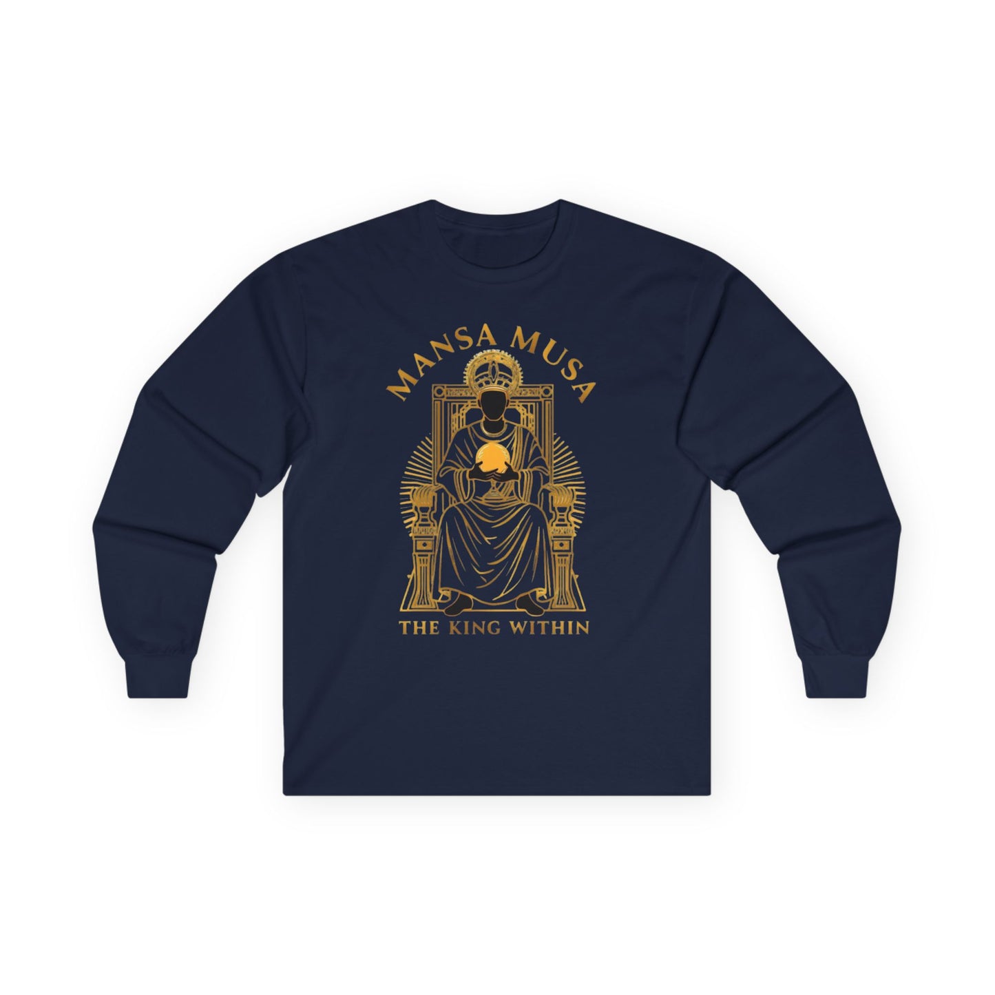 Mansa Musa “The King Within” T-Shirt – Luxury Gold Line Art | LenaGrace Designs