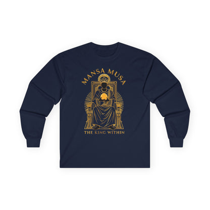 Mansa Musa “The King Within” T-Shirt – Luxury Gold Line Art | LenaGrace Designs