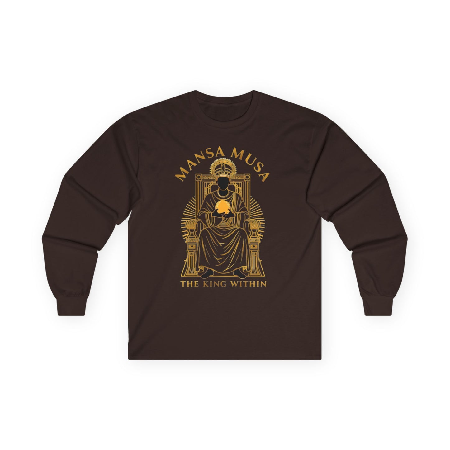 Mansa Musa “The King Within” T-Shirt – Luxury Gold Line Art | LenaGrace Designs