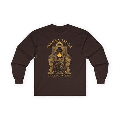 Mansa Musa “The King Within” T-Shirt – Luxury Gold Line Art | LenaGrace Designs