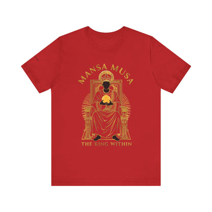 Mansa Musa “The King Within” T-Shirt – Luxury Gold Line Art | LenaGrace Designs