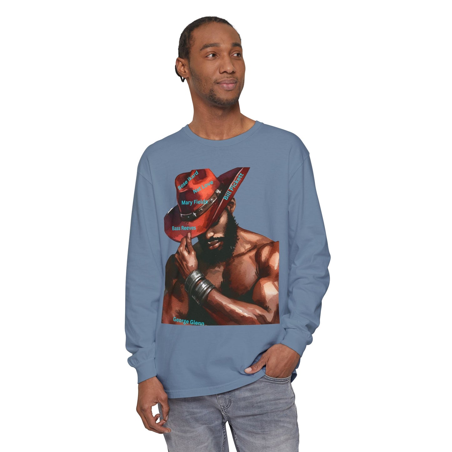 The Black Cowboys Stylish Long Sleeve Tee with Bold Graphic Art
