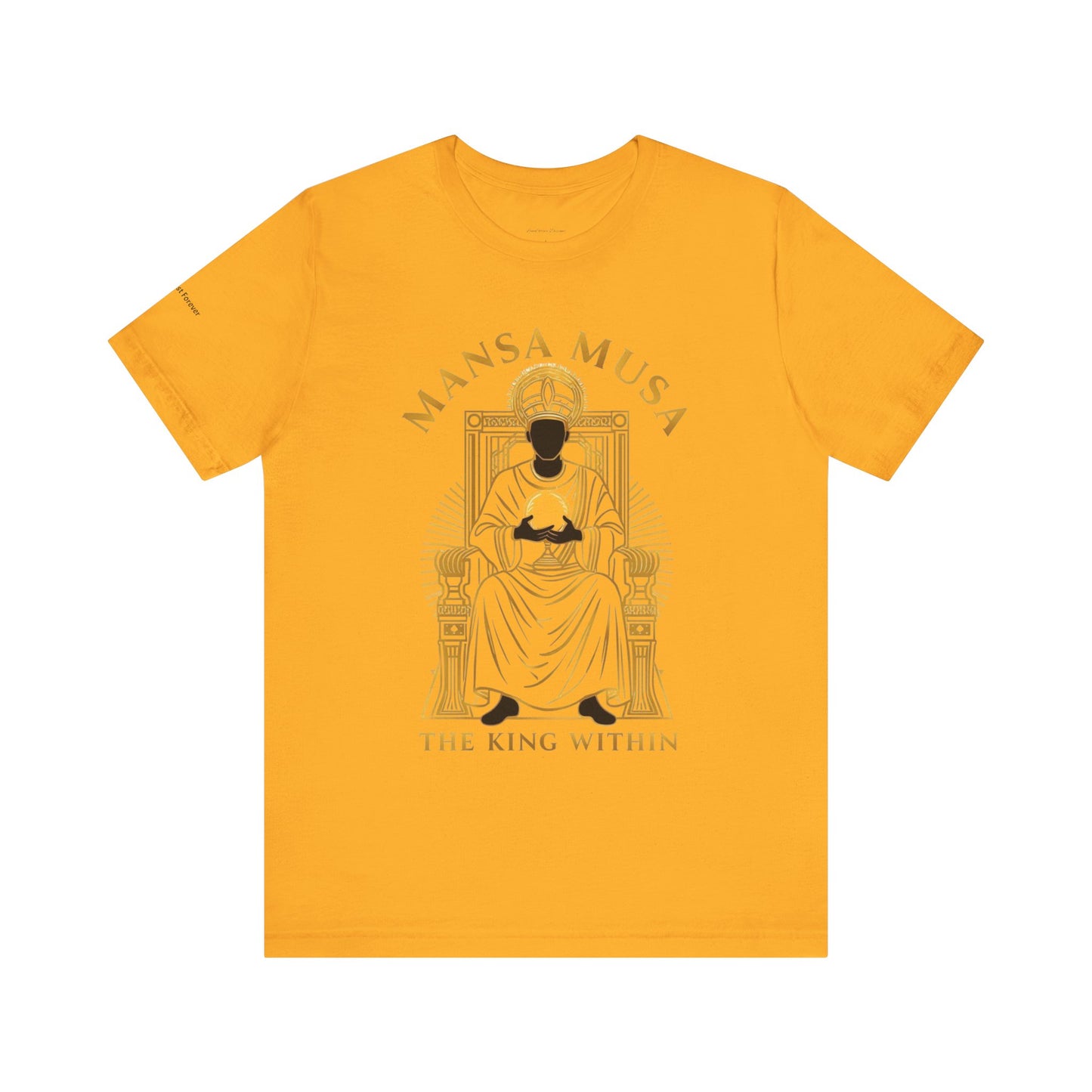 Mansa Musa “The King Within” T-Shirt – Luxury Gold Line Art | LenaGrace Designs