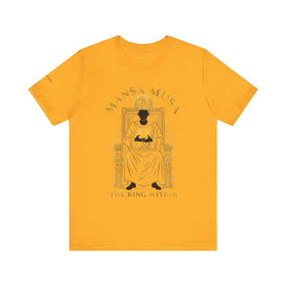 Mansa Musa “The King Within” T-Shirt – Luxury Gold Line Art | LenaGrace Designs