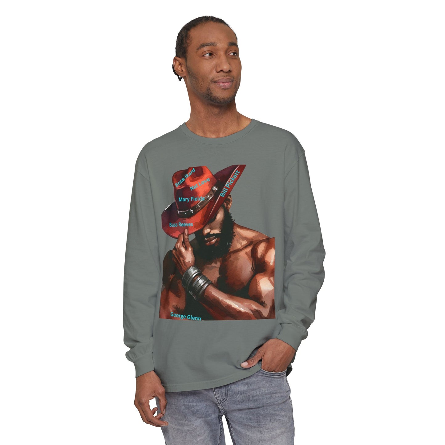 The Black Cowboys Stylish Long Sleeve Tee with Bold Graphic Art