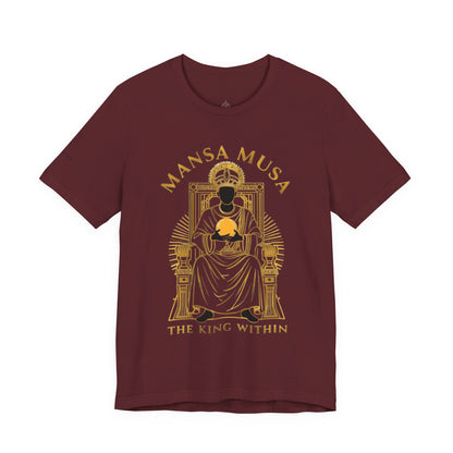 Mansa Musa “The King Within” T-Shirt – Luxury Gold Line Art | LenaGrace Designs