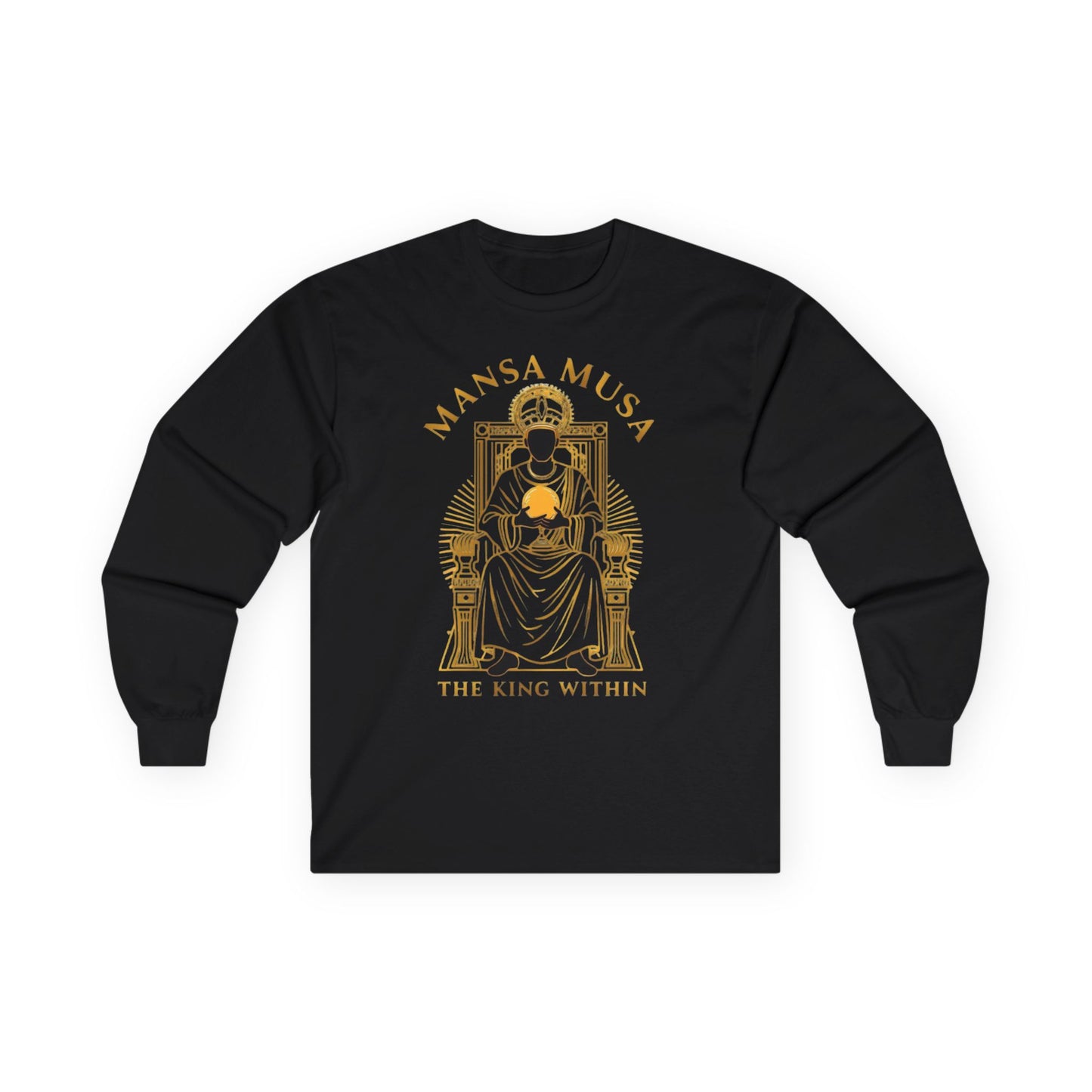Mansa Musa “The King Within” T-Shirt – Luxury Gold Line Art | LenaGrace Designs