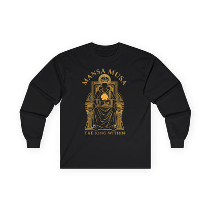 Mansa Musa “The King Within” T-Shirt – Luxury Gold Line Art | LenaGrace Designs
